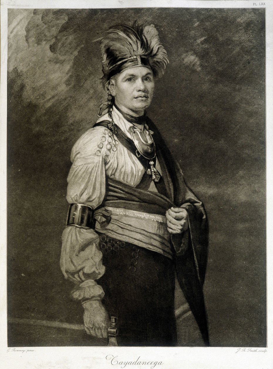 Portrait of Tayadaneega (or Thayendanega), Leader of the Mohawk Tribe (North American Indian Group, Member of the Iroquois Federation) by Unknown artist
