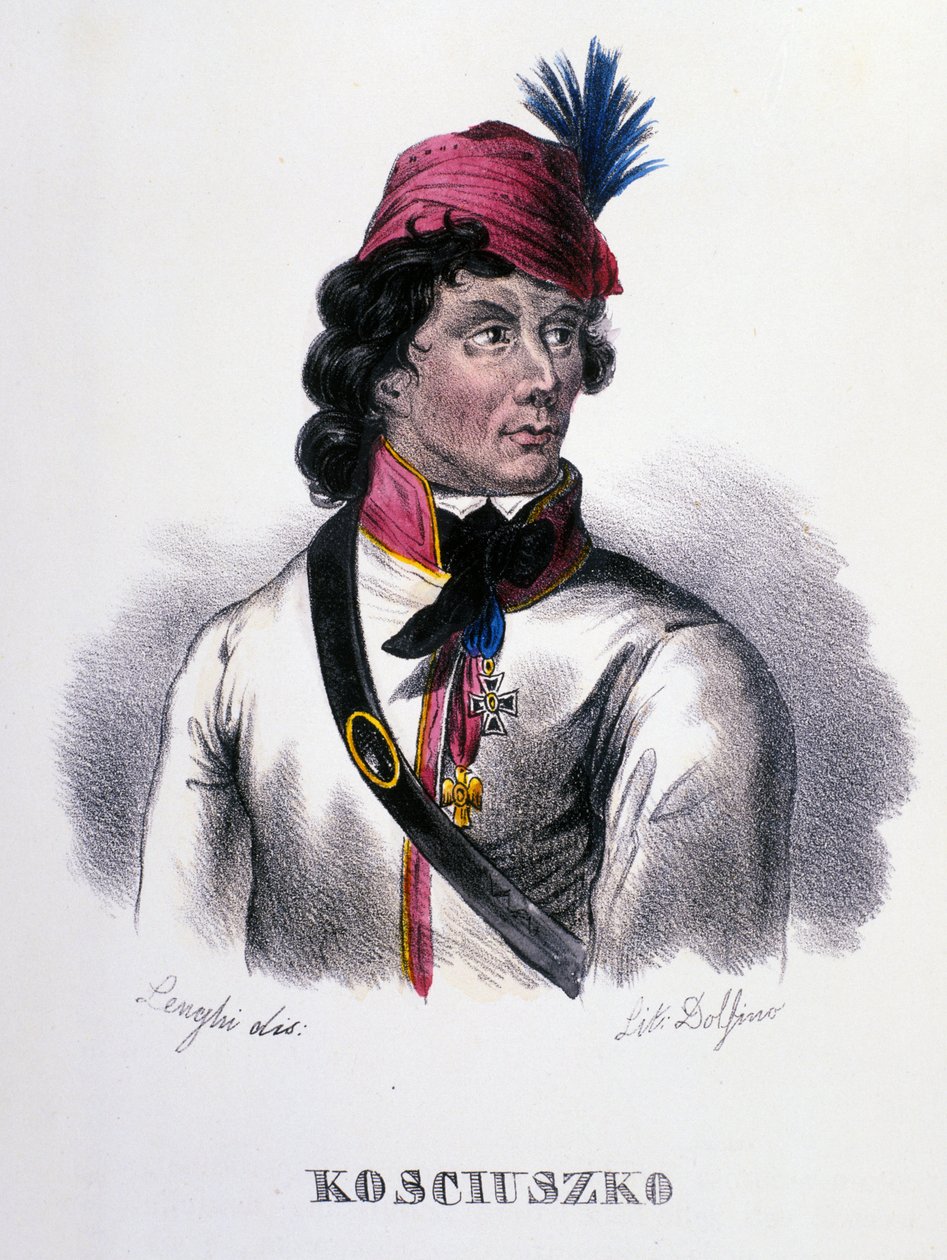 Portrait of Thaddeus Kosciuszko, Polish soldier (1746-1817) (engraving of the 19th century) by Unknown artist