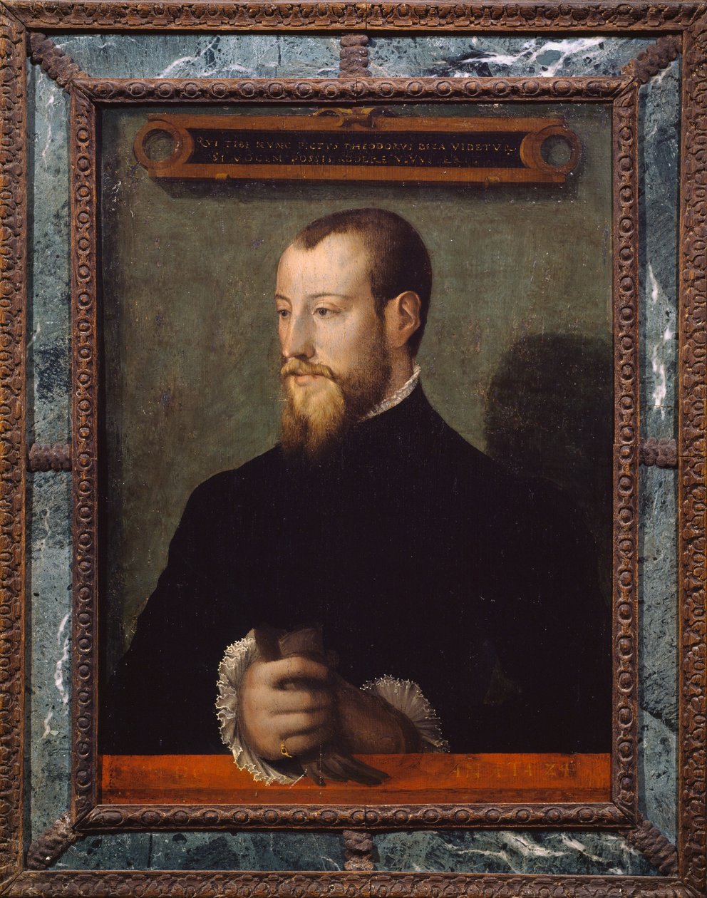 Portrait of Theodore Beza or Theodore de Beze (1519-1605) at age of 24, French theologian by Unknown artist