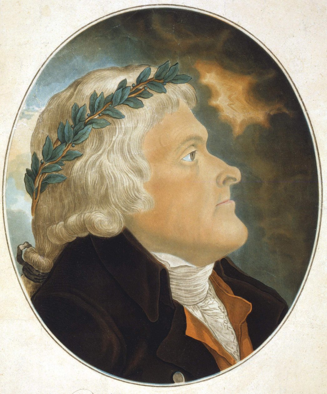 Portrait of Thomas Jefferson (1743-1826) drawn by Tadée Kosciusko and engraved by Mr. Sokolnicki. Engraving, 19th century by Unknown artist