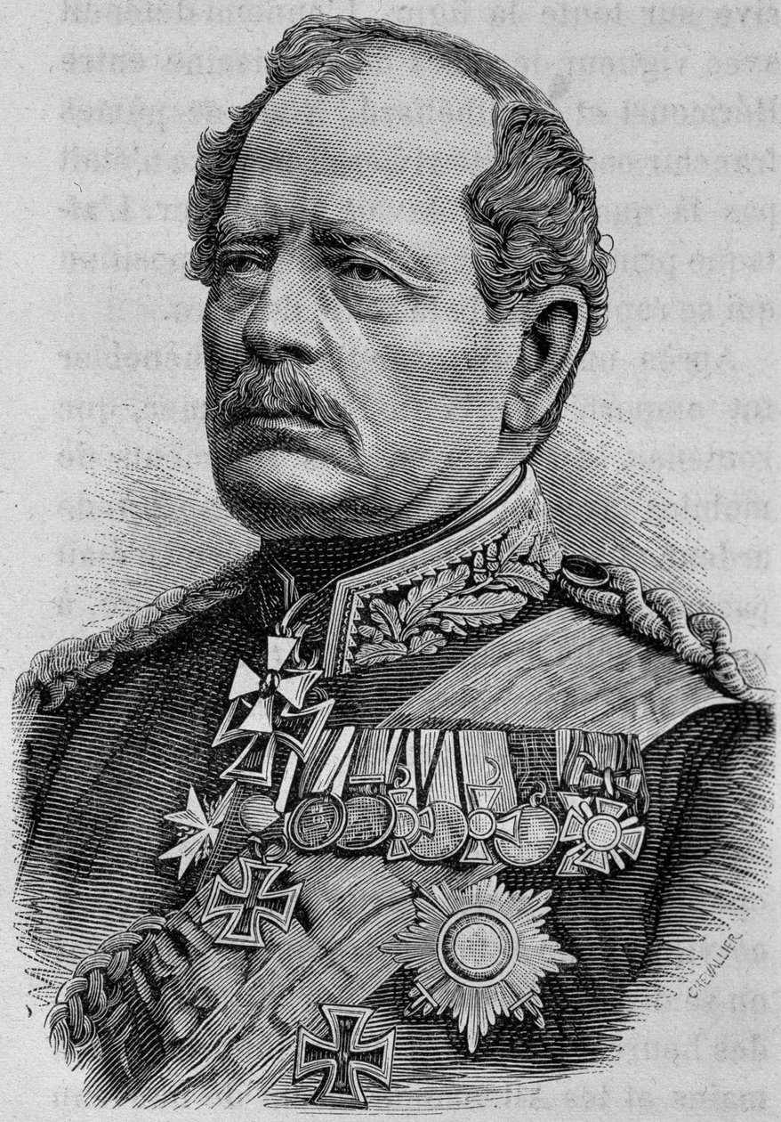 Portrait of Werder. 19th century engraving by Unknown artist