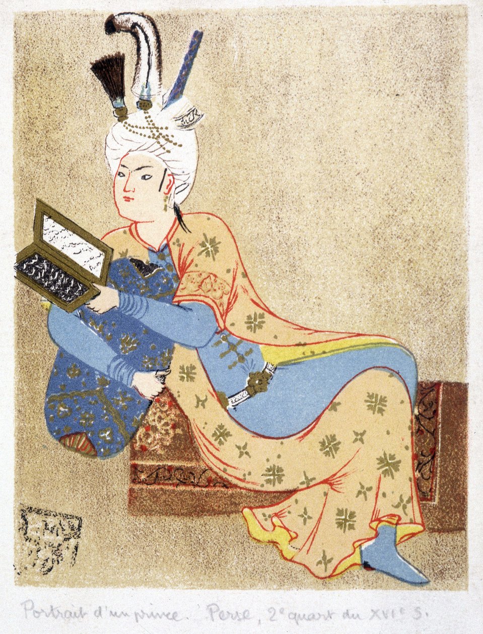 Portrait of a Persian Prince Reading by Unknown artist