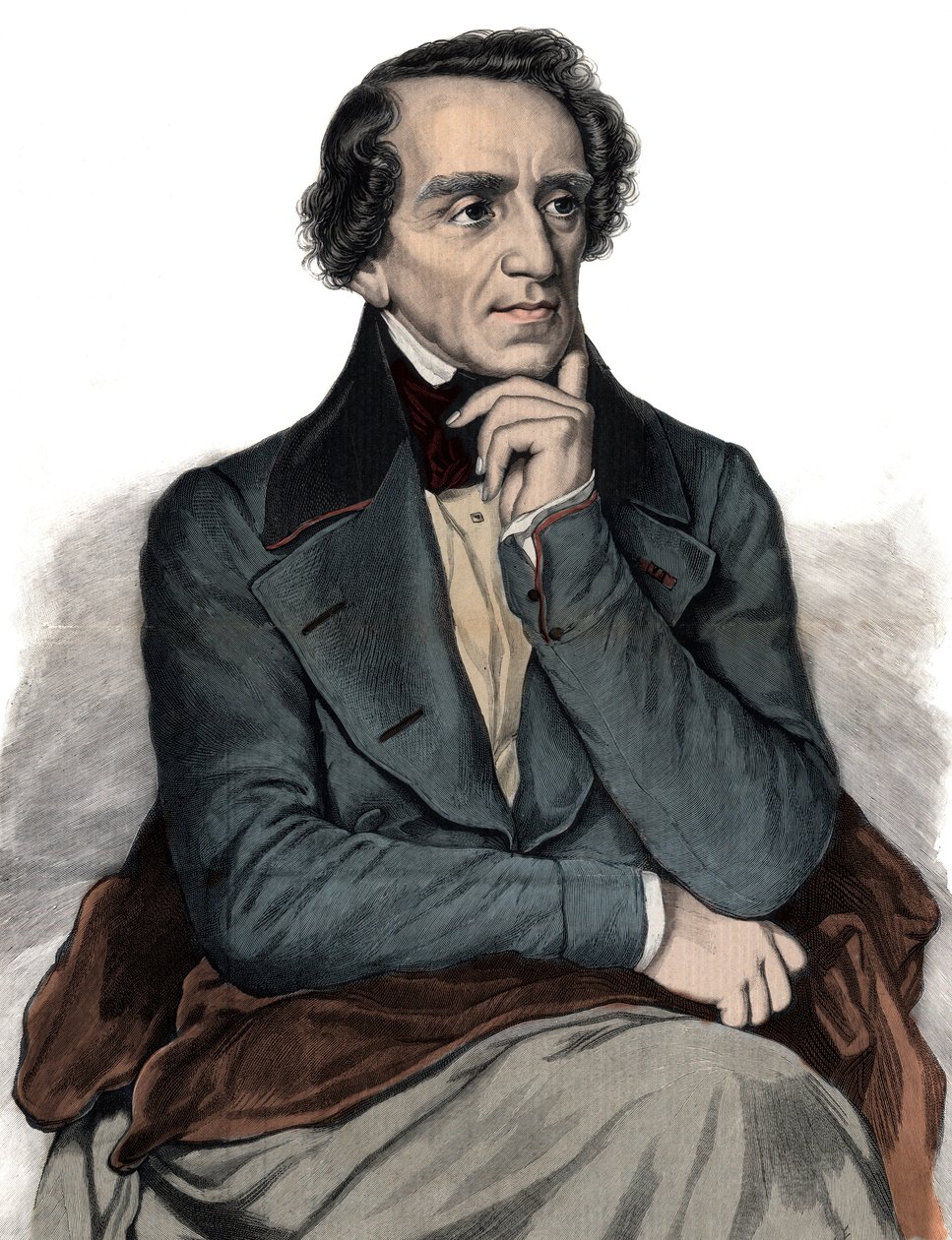 Portrait of Giacomo Meyerbeer (1791-1864) - Engraving by Unknown artist