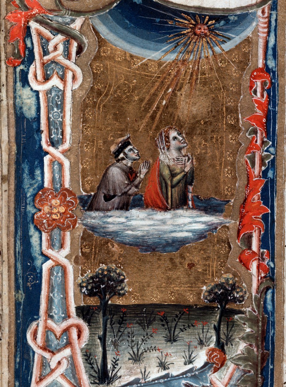 Portrait of Dante Alighieri with Beatrice, in the Divine Comedy by Unknown artist