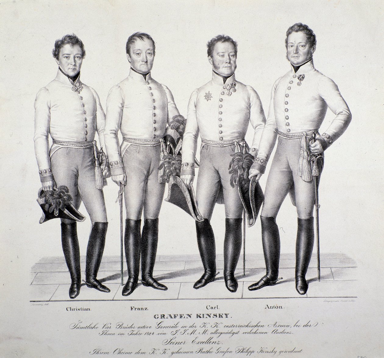 Portrait of Princes of Kinsky Family from Bohemia: Christian, Franz, Carl and Anton by Unknown artist