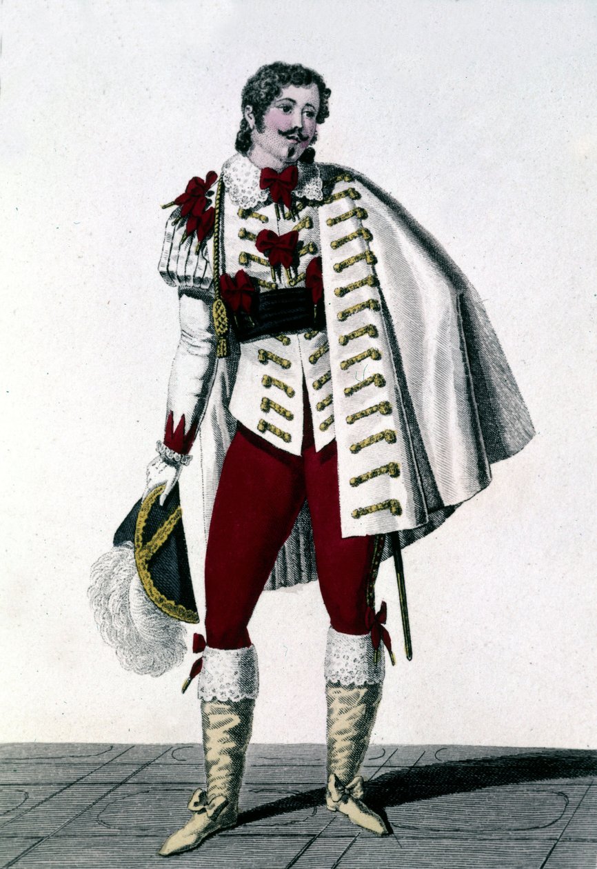 Portrait of tenor Louis Antoine Ponchard (1787 - 1866) in the role of the Count of Lisberg in Auber