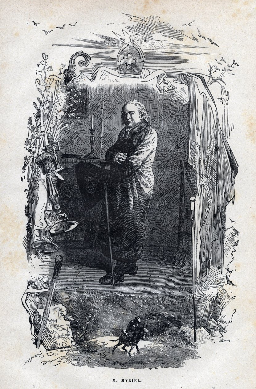 Portrait of Bishop Myriel - Illustration by Gustave Brion for 