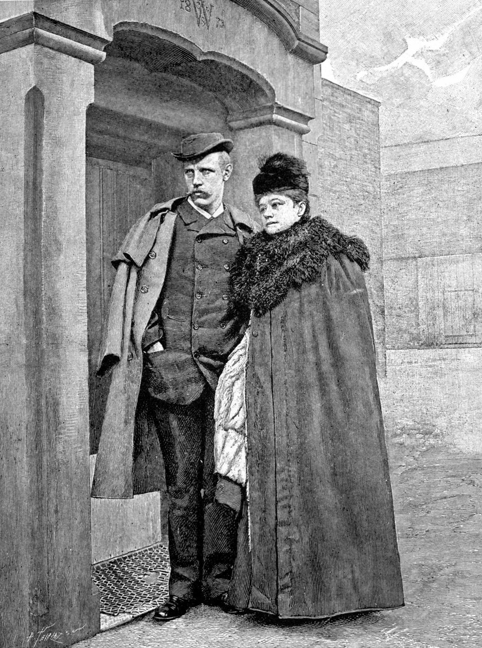 Portrait of the Norwegian explorer Fridtjof Nansen (1861-1930), scientist and diplomat, with his wife by Unknown artist