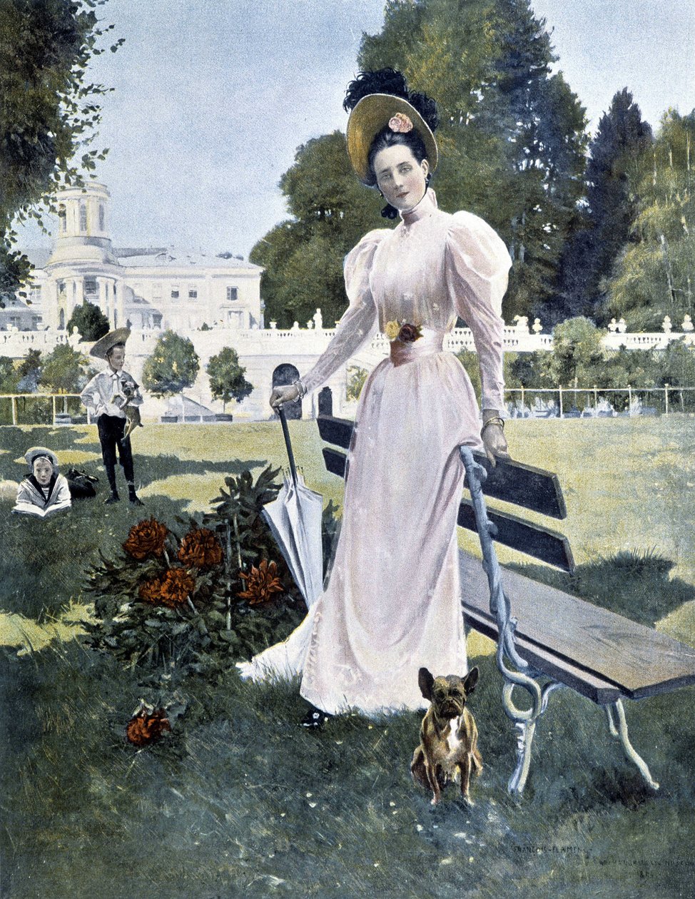 Portrait of the Russian princess Youssopoff in a park in 1844 by Unknown artist