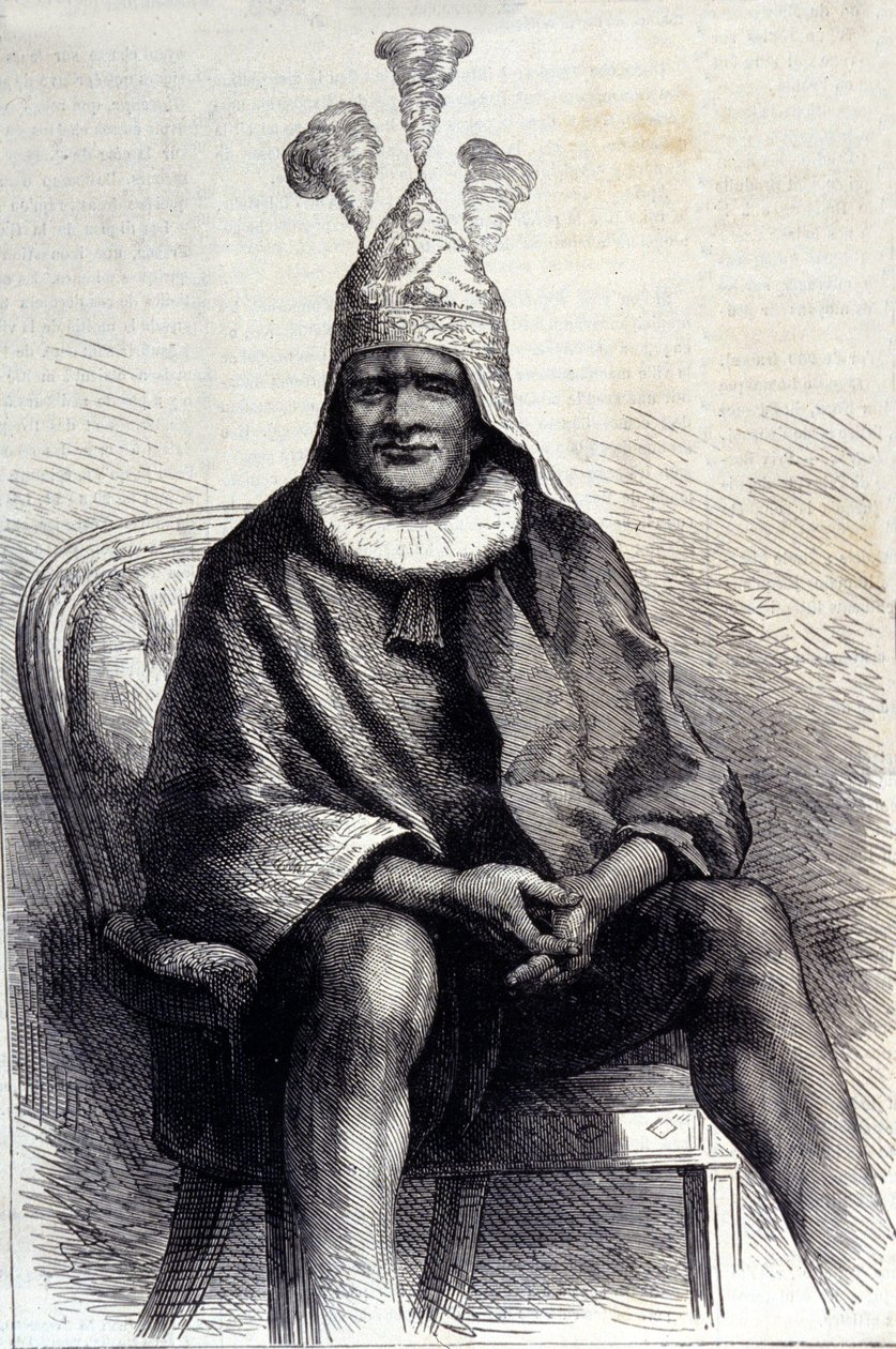 Portrait of the Zulu King Cetshwayo (1826-1884) Engraving of the 19th century by Unknown artist