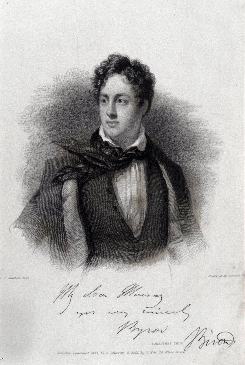 Portrait of the poet George Gordon Byron (1788-1824) by Unknown artist