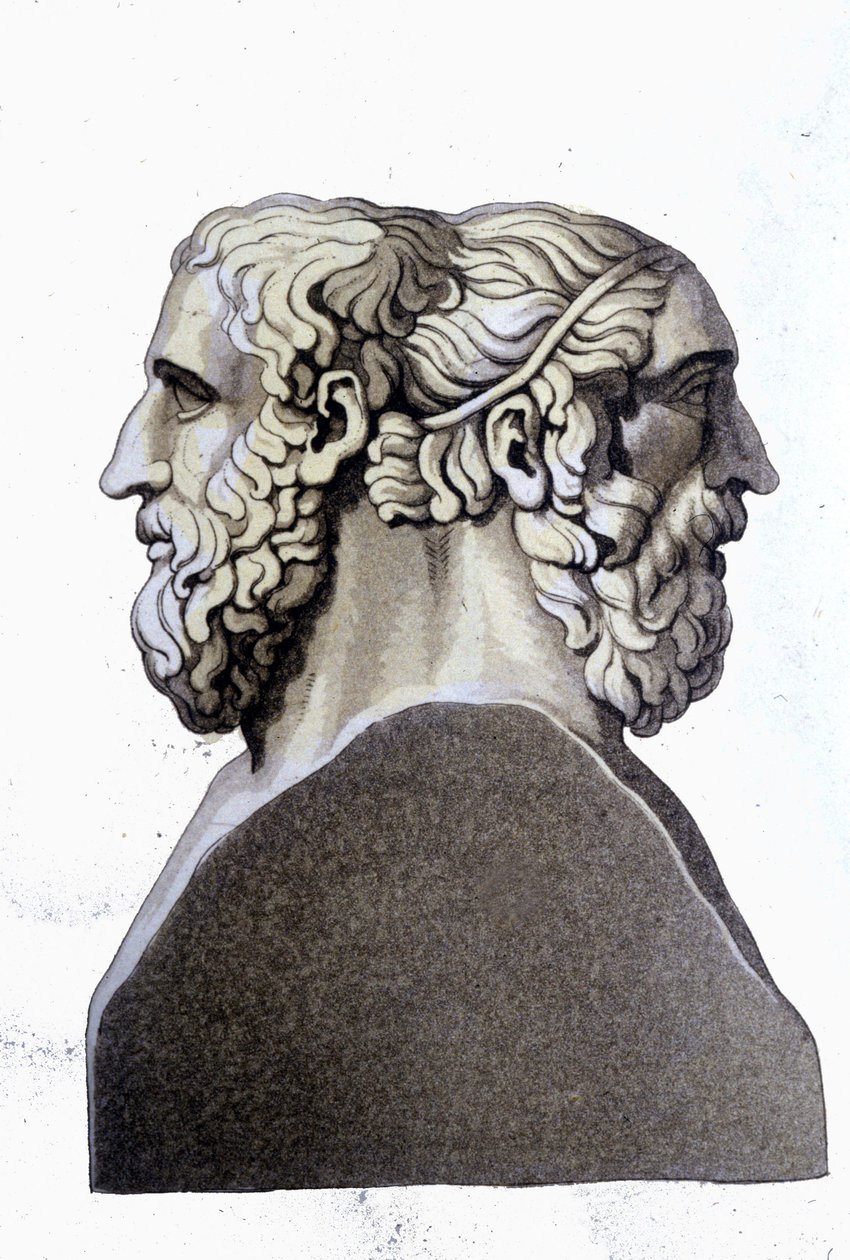 Portraits of Homer and Archilochus, Greek Poets by Unknown artist