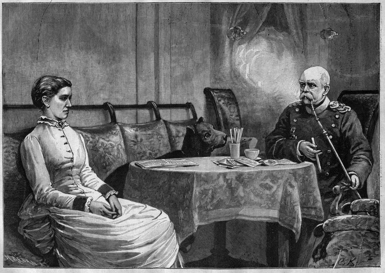 Prince Otto von Bismarck (1815-98) and His Wife, Johanna (1824-94) - Engraving 1887 by Unknown artist