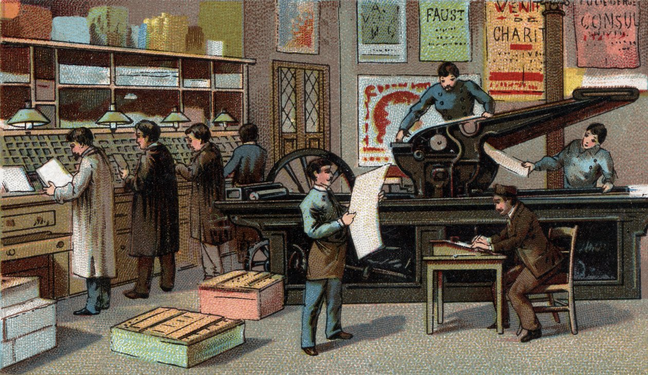 Printing in France in the 19th century. Chromolithography of the end of the 19th century by Unknown artist