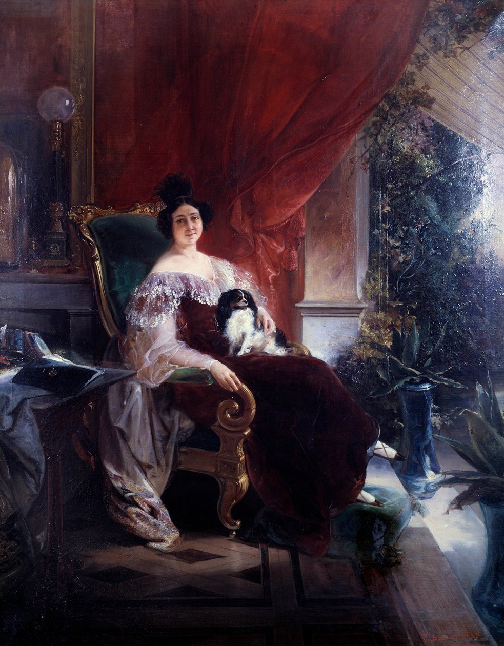 Privacy, the lady with the dog by Unknown artist