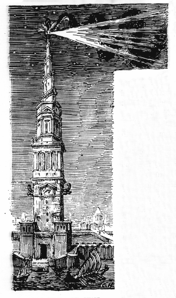 Reconstruction of the lighthouse of Alexandria after Ebers Egypt. by Unknown artist