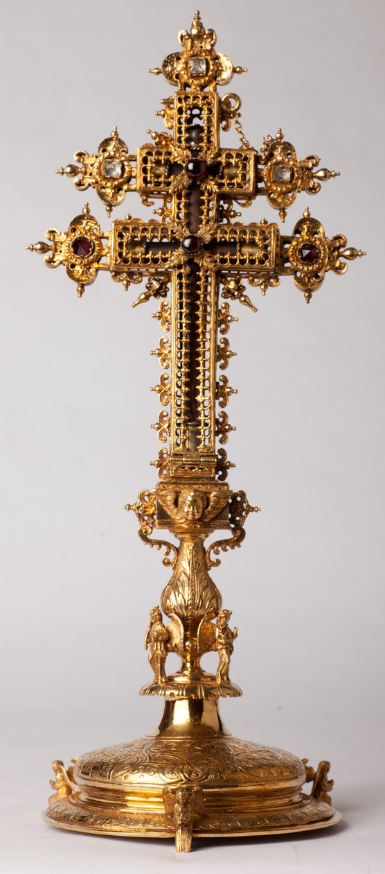 Reliquary cross. Metalsmithing with jewels. Origin abbey (Saint-Amand Tournai, ex-Elnone). 16th century. by Unknown artist