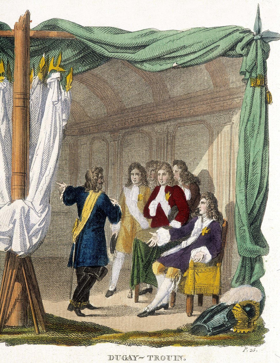 Rene Duguay Trouin (Duguay-Trouin) (Rene Trouin du Gue dit) (1673-1736) before King Louis XIV (1638-1715). Engraving of the 19th century by Unknown artist