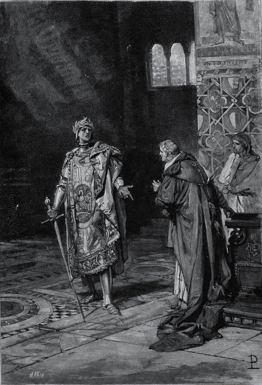 Representation of Cola di Rienzo (1314-1354), tribune of the Roman people. Illustration of the end of the 19th century by Unknown artist