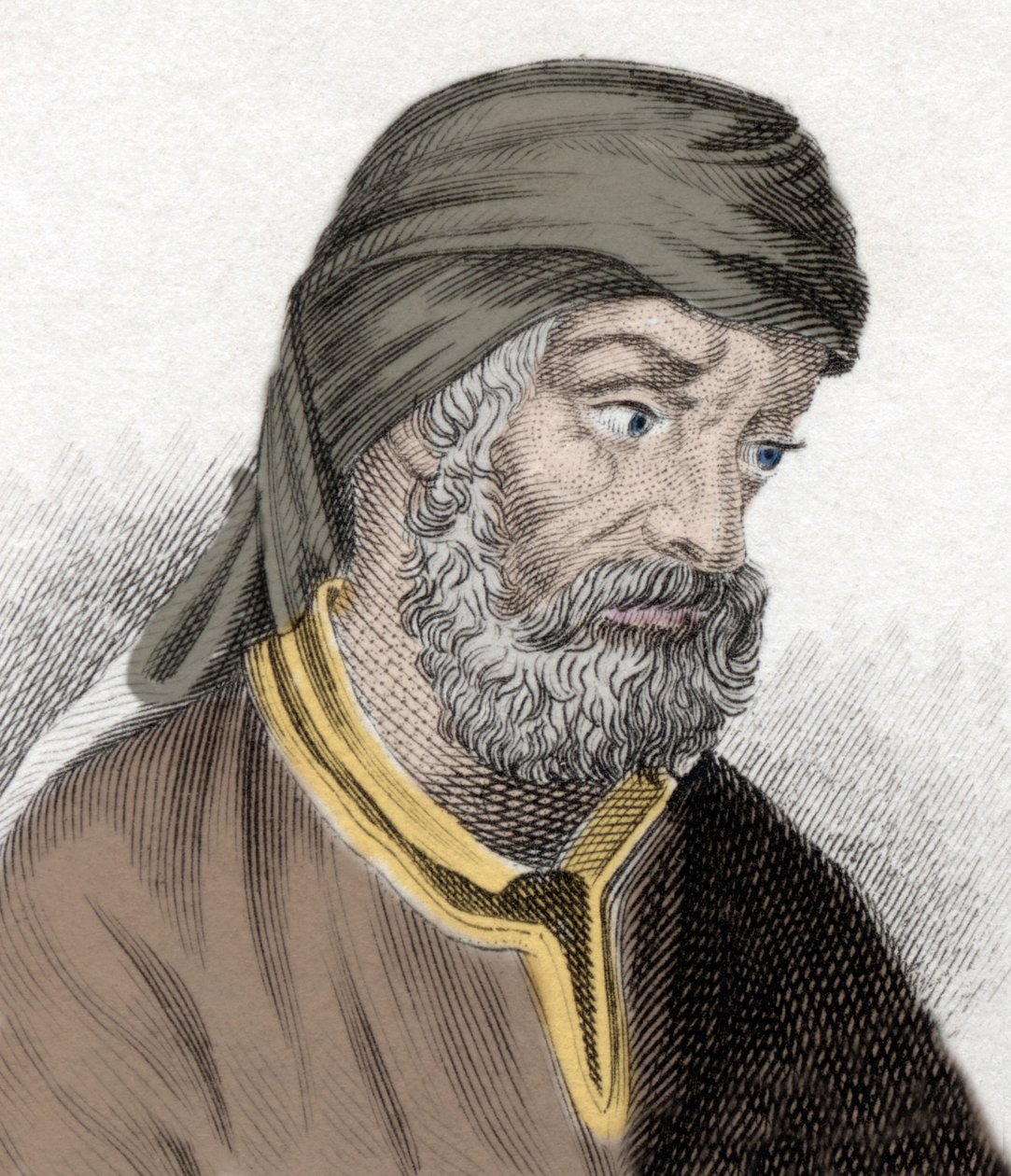 Representation of Quintus Septimus Florens Tertullianus known as Tertullian, theologian and father of the Church. Engraving of the 19th century by Unknown artist