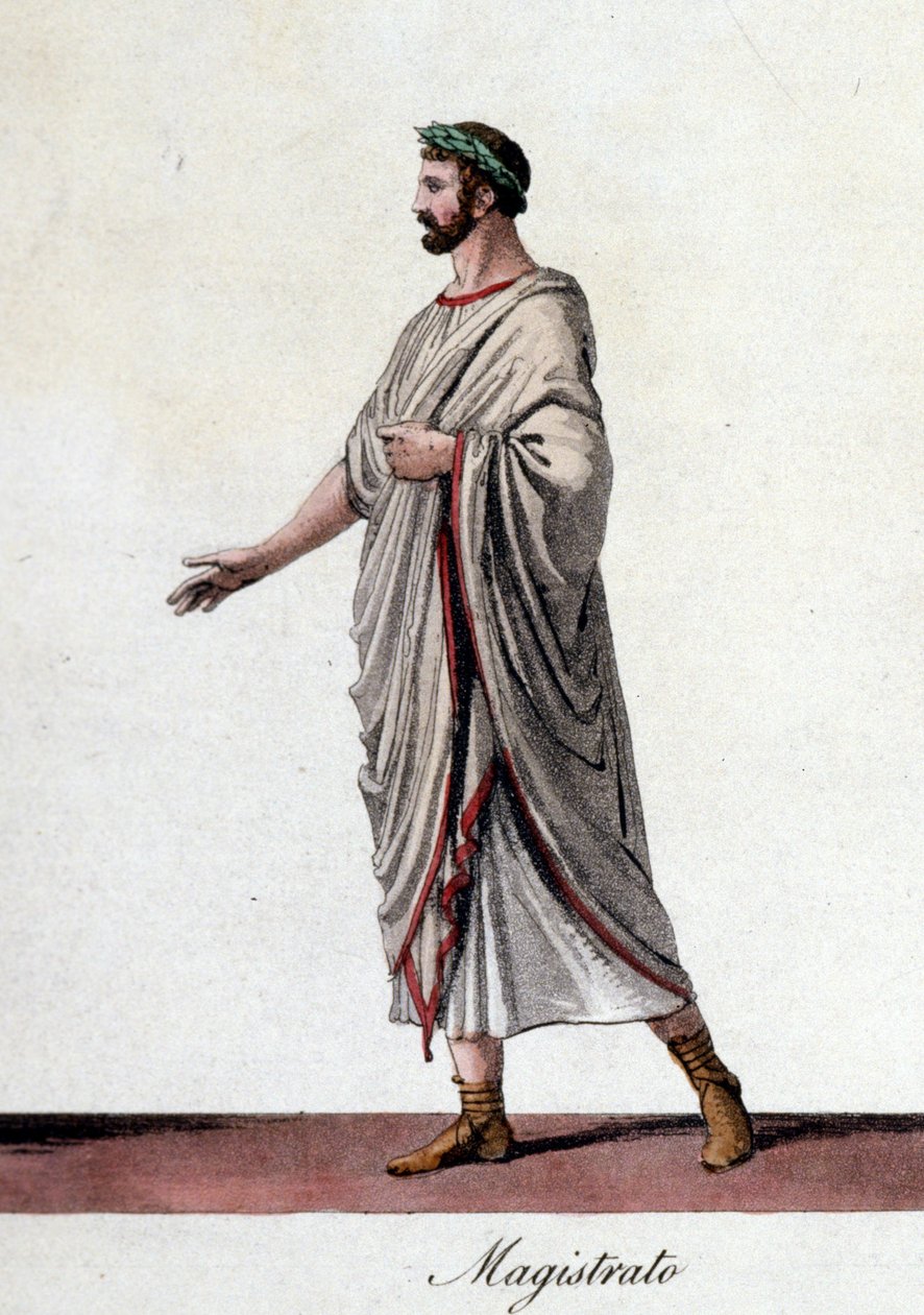 Representation of a Roman Magistrate. Engraving from the Beginning of the 19th Century by Unknown artist