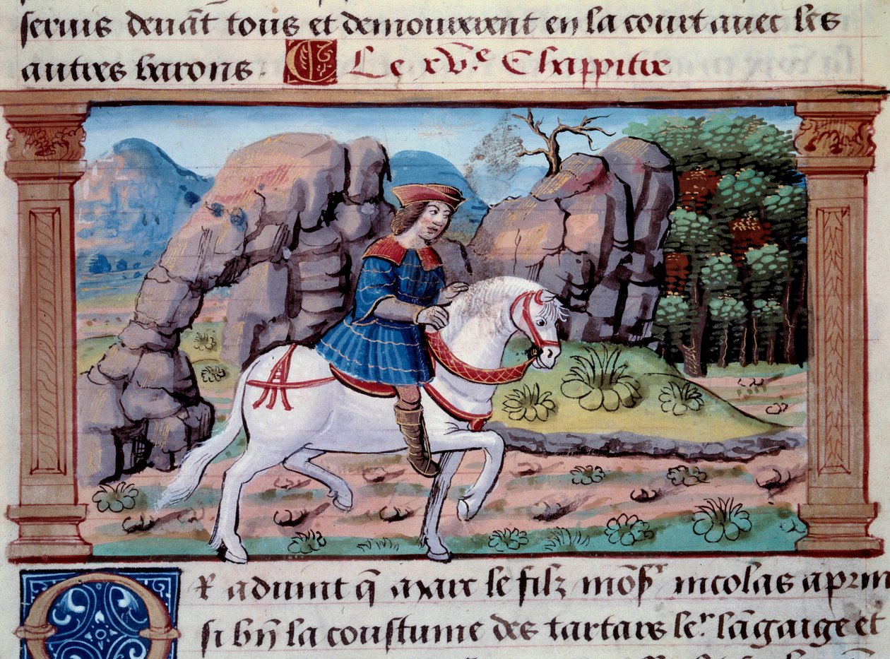 Representation of the Venetian navigator Marco Polo on horseback by Unknown artist