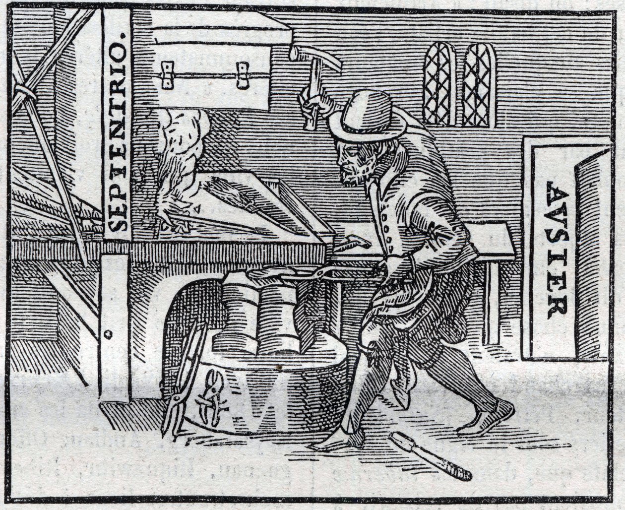 Reproduction of the engraving of the work dating from 1600 'De Magnete ...