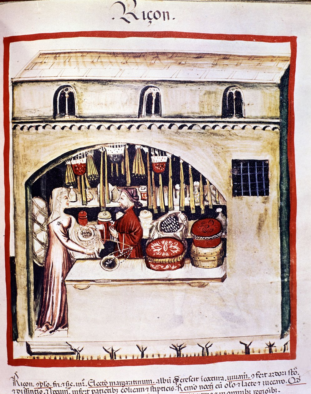 Rice seller - in Tacuinum Sanitatis by Unknown artist