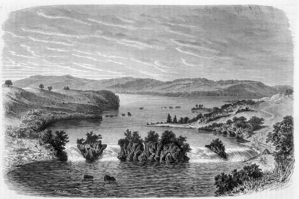 Ripon Falls, the Nile Exiting Lake Victoria - in "Tour du Monde" by Unknown artist