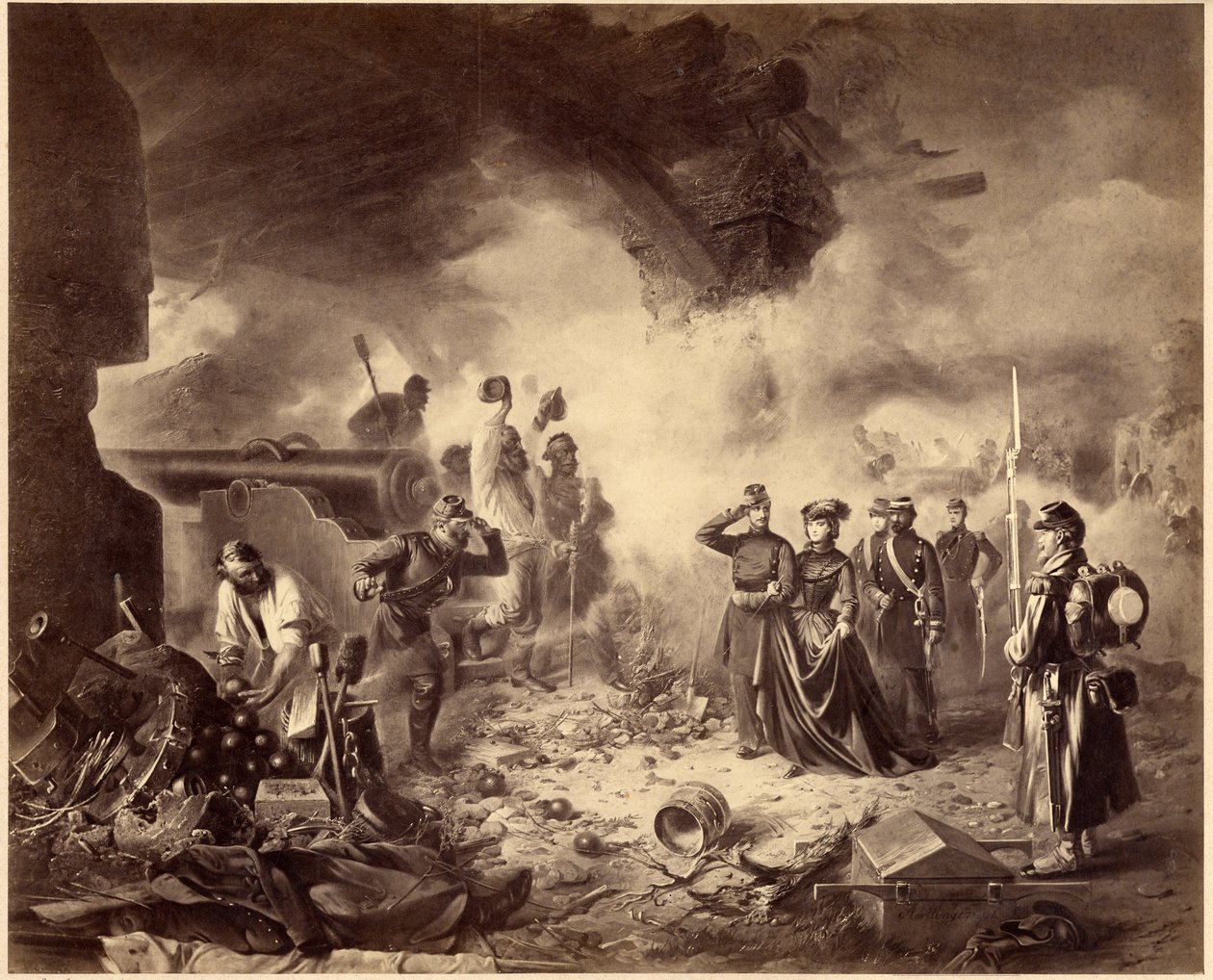 Risorgimento - The Siege of Gaeta, 1860-1861. Unification Era, Italy, 19th Century. Marie-Sophie by Unknown