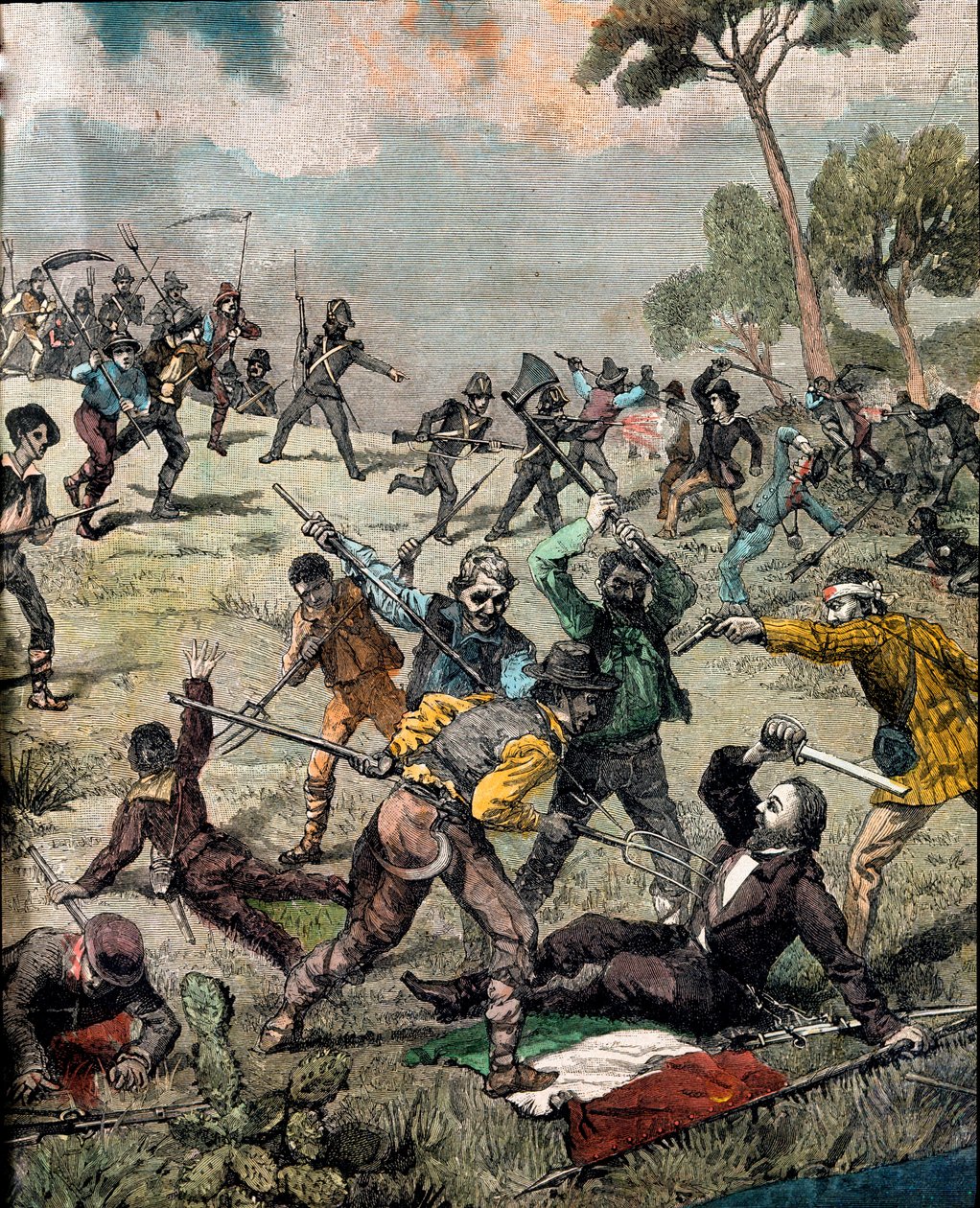 The Italian revolutionary Carlo Pisacane is stormed by peasants in Sapri on June 28, 1857 by Unknown artist