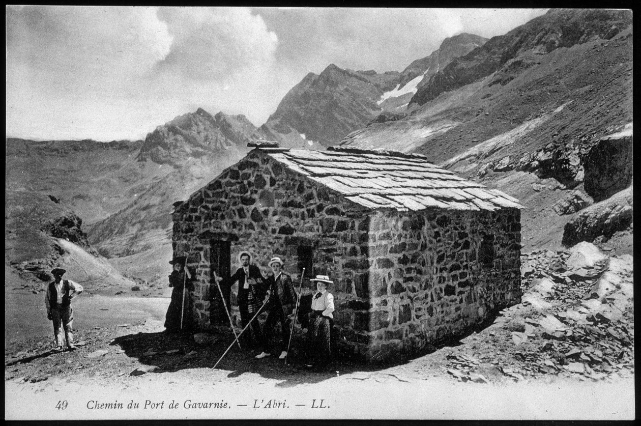 Road to the Port of Gavarnie: The Shelter (Mountain Refuge) - Postcard, late 19th century by Unknown artist