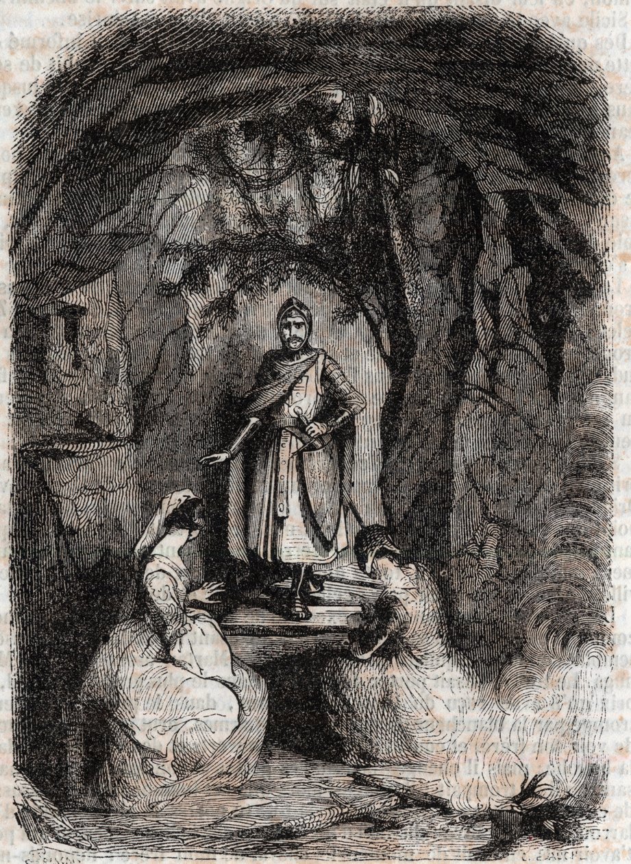 Roland Sees Isabelle in a Cave - Engraving from 1851 from 