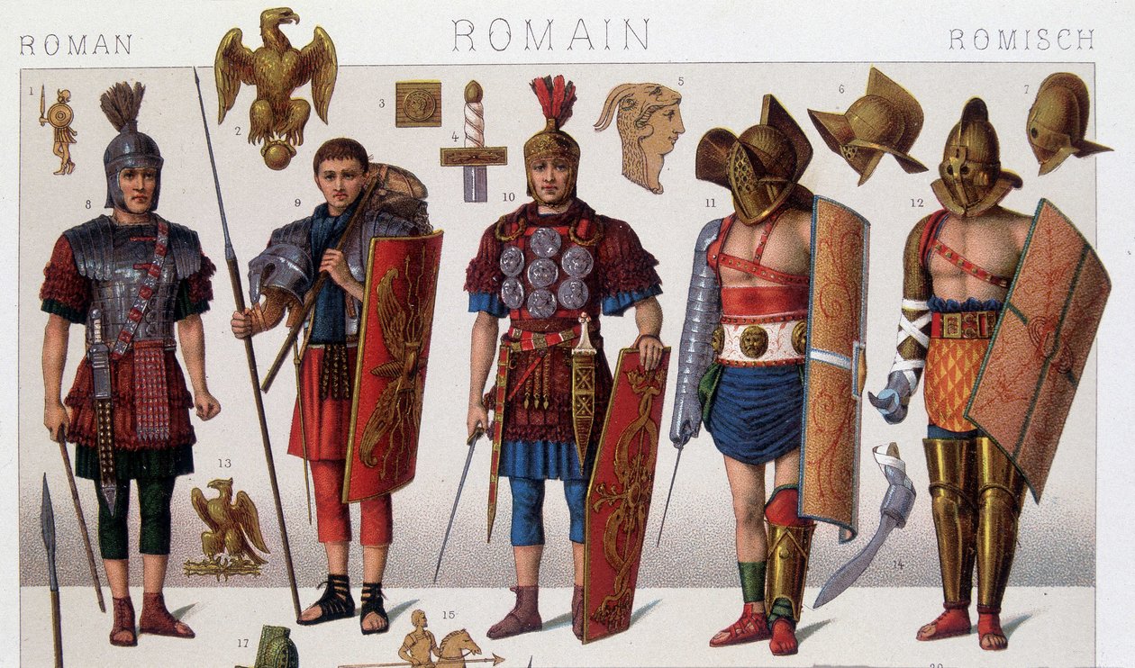Roman Gladiator Costumes and Warriors by Unknown artist