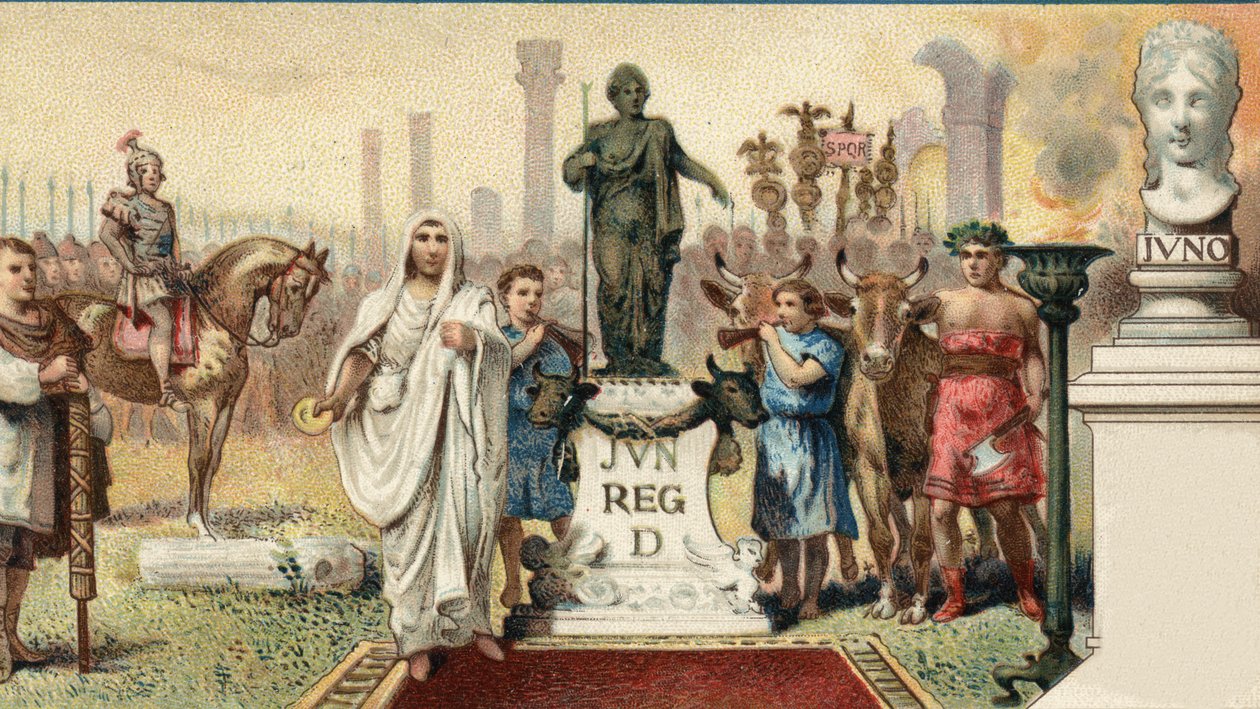 Roman political system. Tribune of the plebe: Caius Sempronius Gracchus (154-122 BC), a Roman statesman. Chromolitography of the late 19th century by Unknown artist