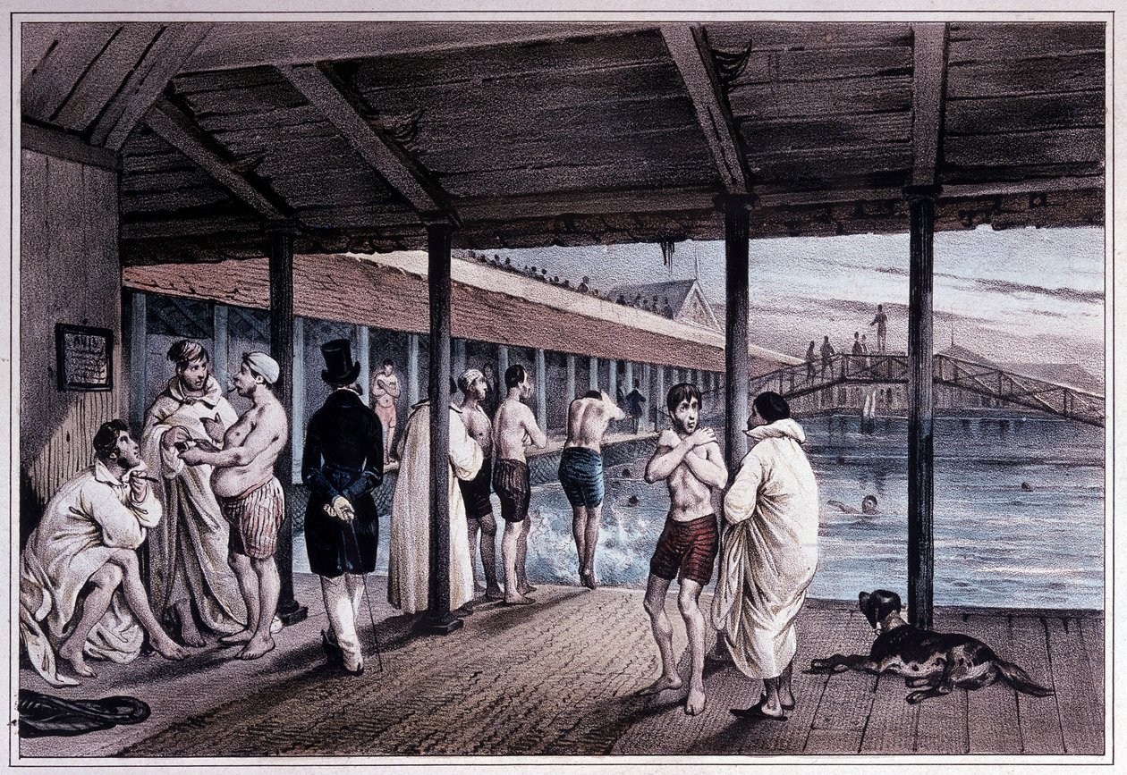 Royal swimming school in Paris, early 19th century. by Unknown artist