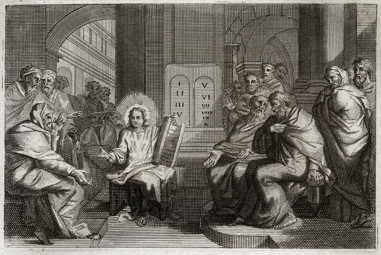 Royaumont Bible, New Testament: Jesus in the Temple Among the Doctors by Unknown artist