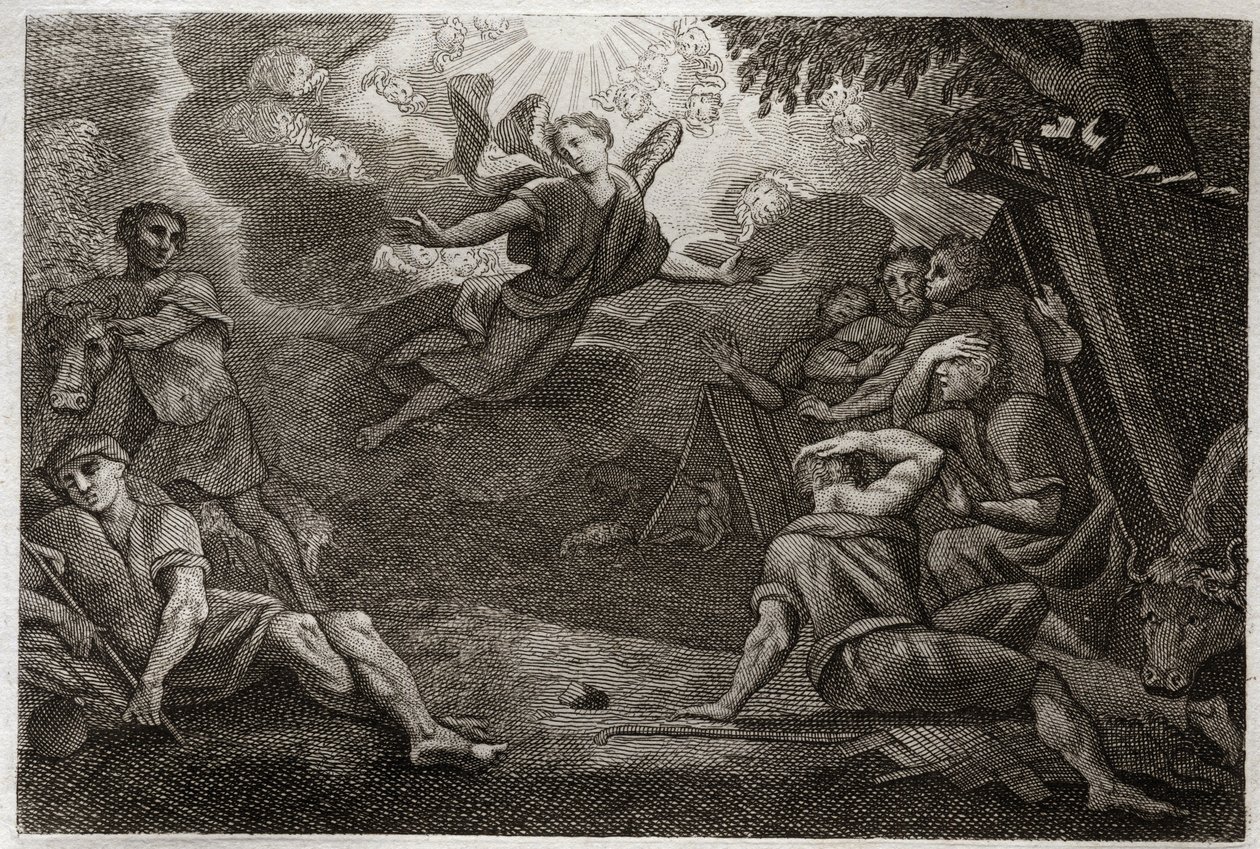 Royaumont Bible, New Testament: Shepherds at the Manger by Unknown artist