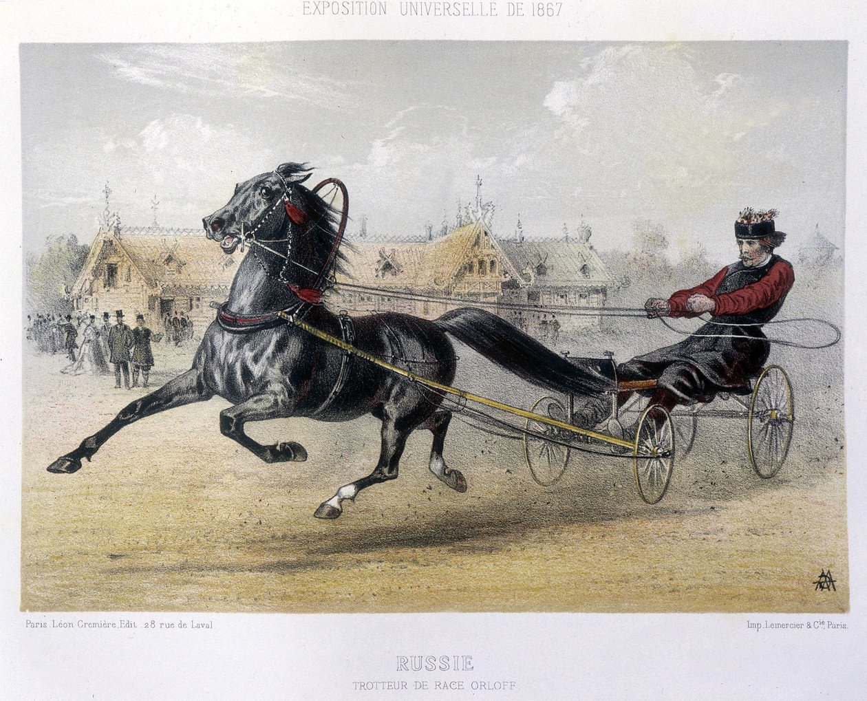 Russia: Orloff breed trotter - in The Centaur 1867 by Unknown artist