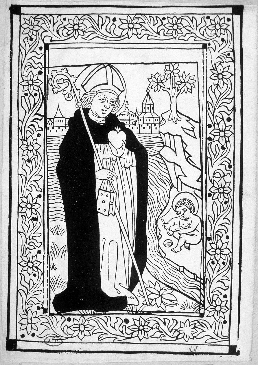 Saint Augustine - Engraving by Unknown artist