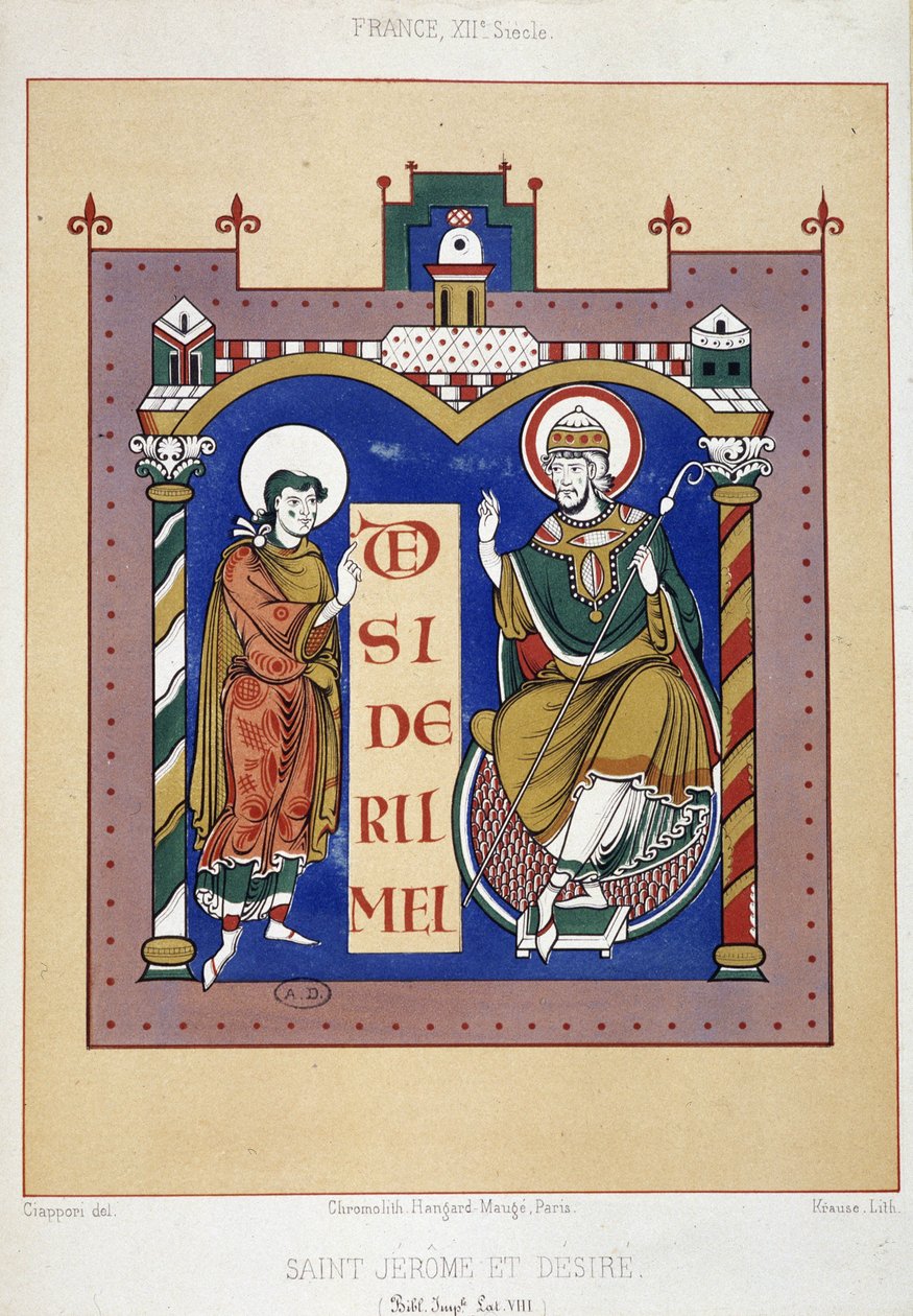 Saint Jerome and Saint Desire - based on a 12th century French document by Unknown artist
