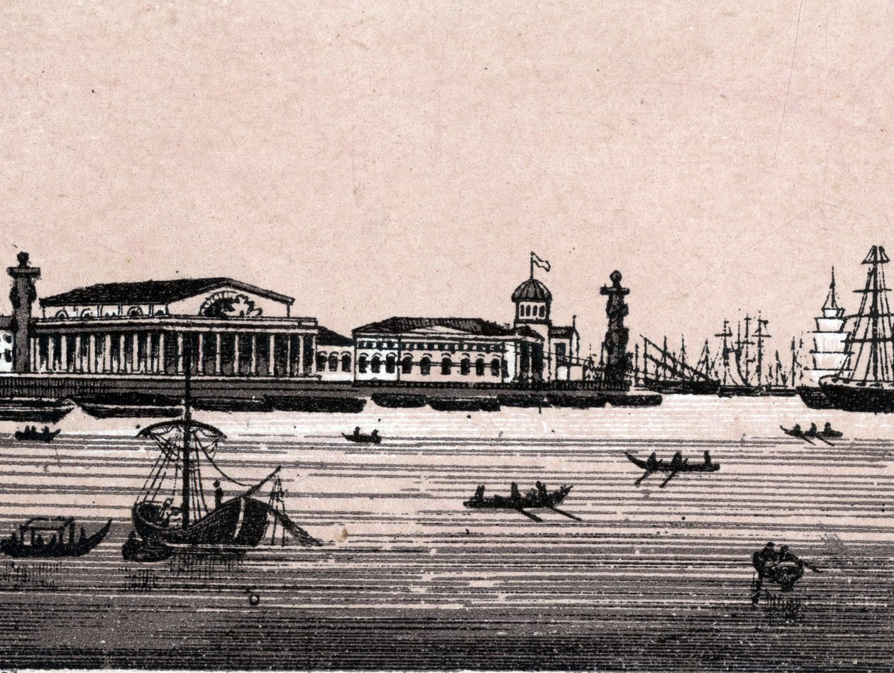 Saint Petersburg, Russia: view of the Neva River and Exchange by Unknown artist