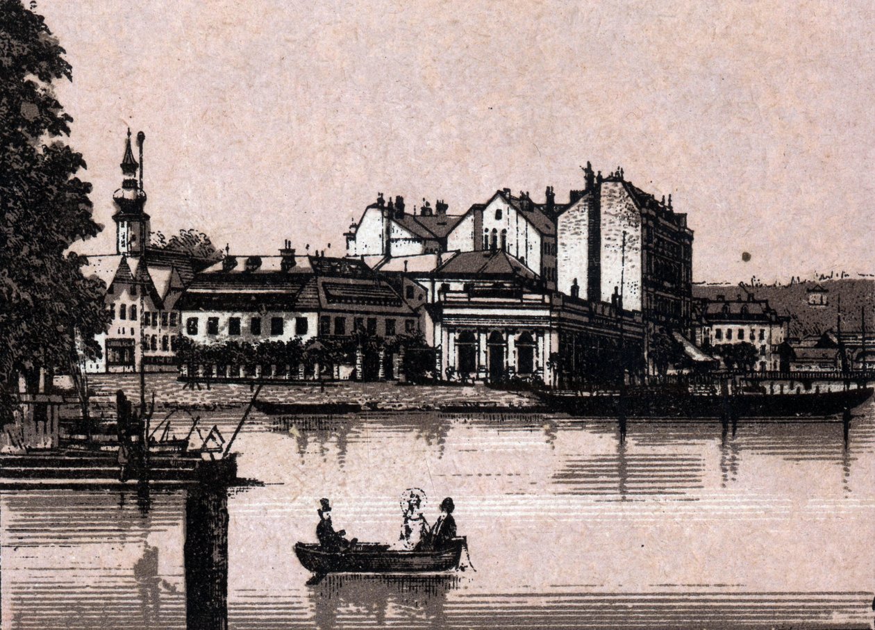 Salzkammergut Region, Austria: View of the Casino in Gmunden. in “The World Illustrates 168 Views” Undated (late 19th century) by Unknown artist