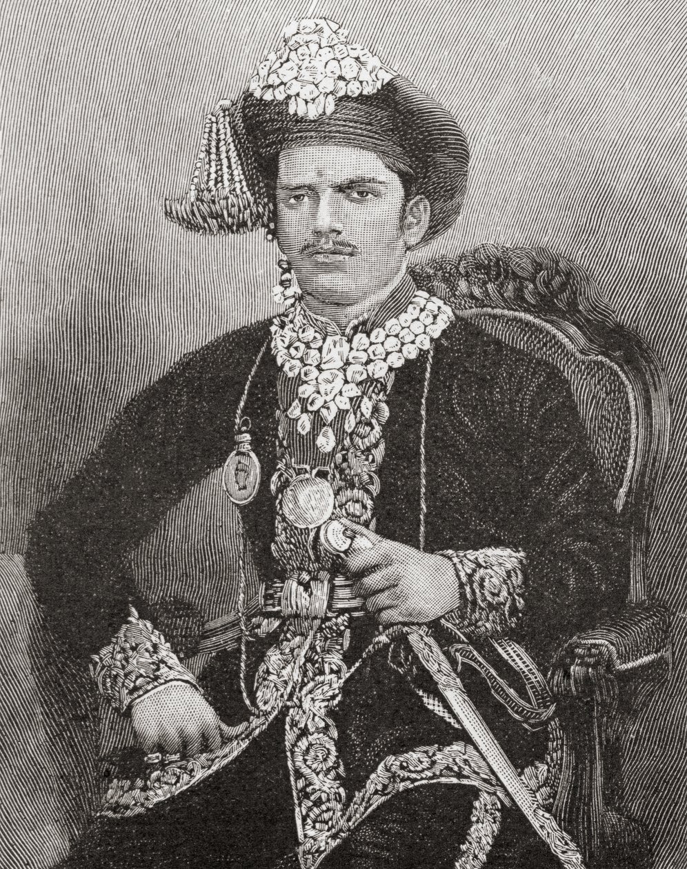 Sayajirao Gaekwad III, Aged 17, Maharaja of Baroda State, India (engraving) by Unknown artist