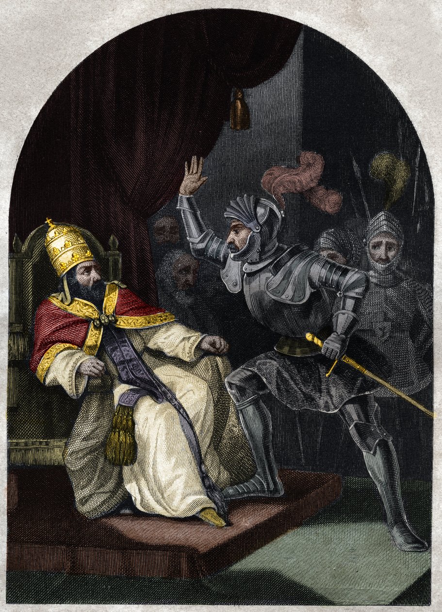 Sciarra Colonna slapping Pope Boniface VIII across the face by Unknown artist