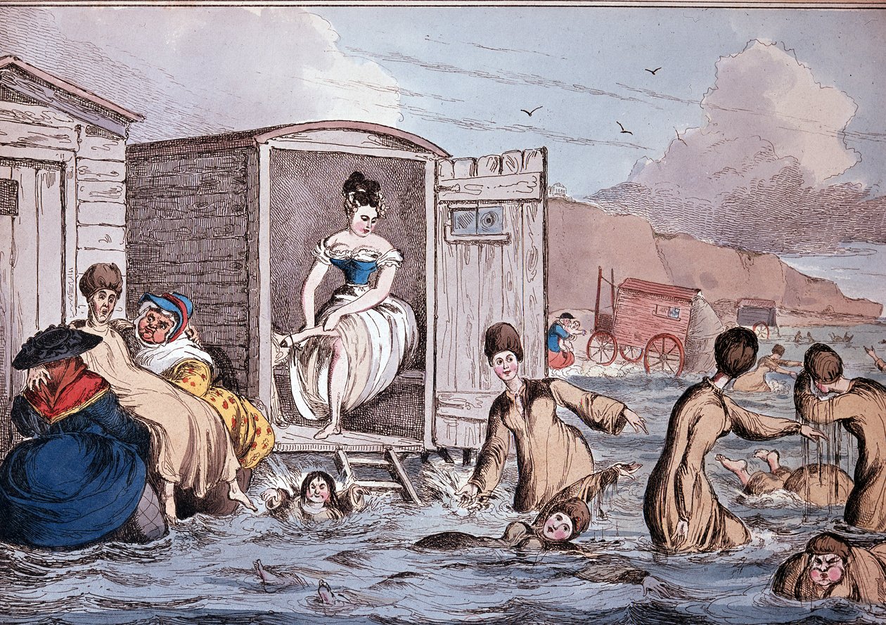 Sea baths in Brighton - 19th century, B.N. by Unknown artist