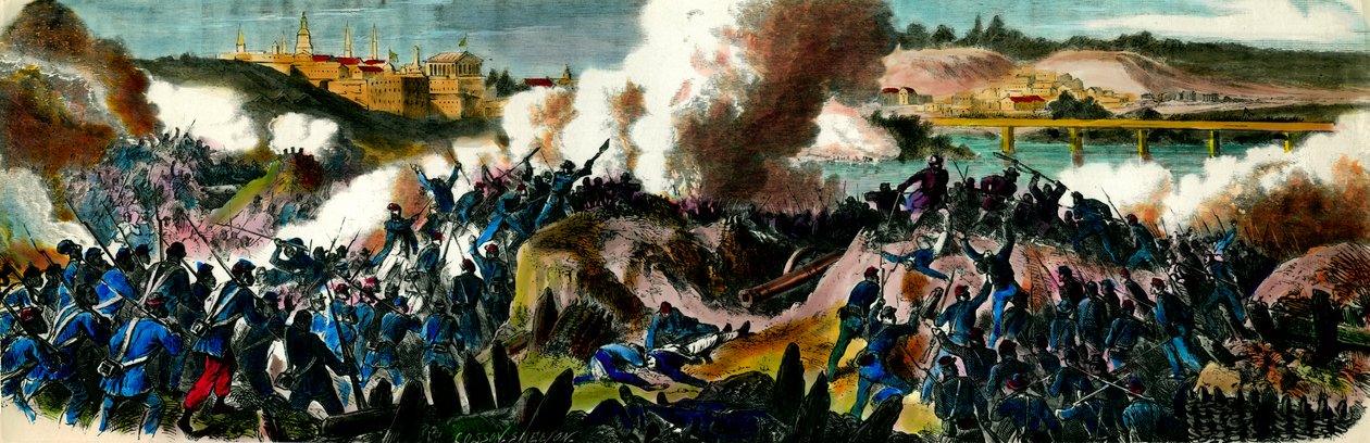 Secession War: The Yankees captured Richmond, capital of the Southern Confederation in 1865. Engraving of the 19th century by Unknown artist