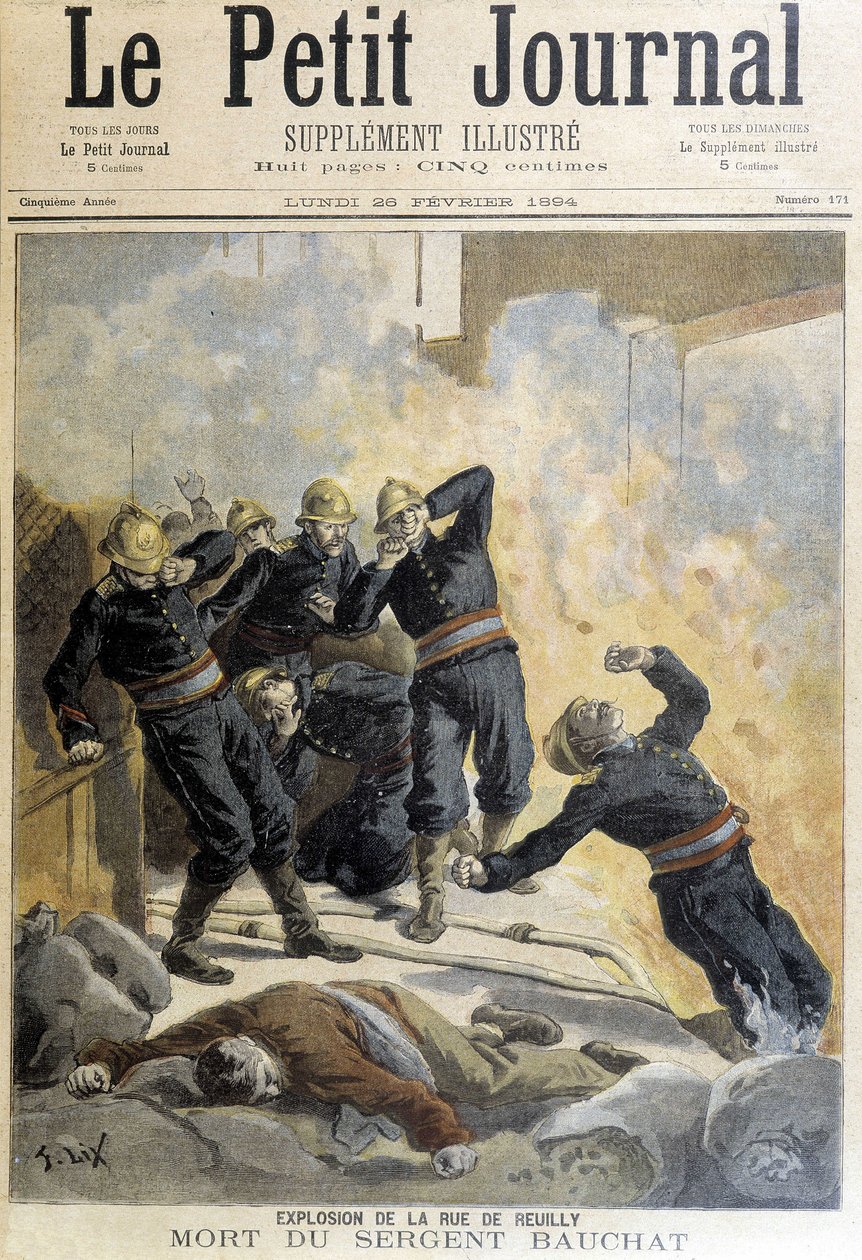 Sergeant Bauchat died during firefighters after the explosion of rue de Reuilly. Illustration of the 