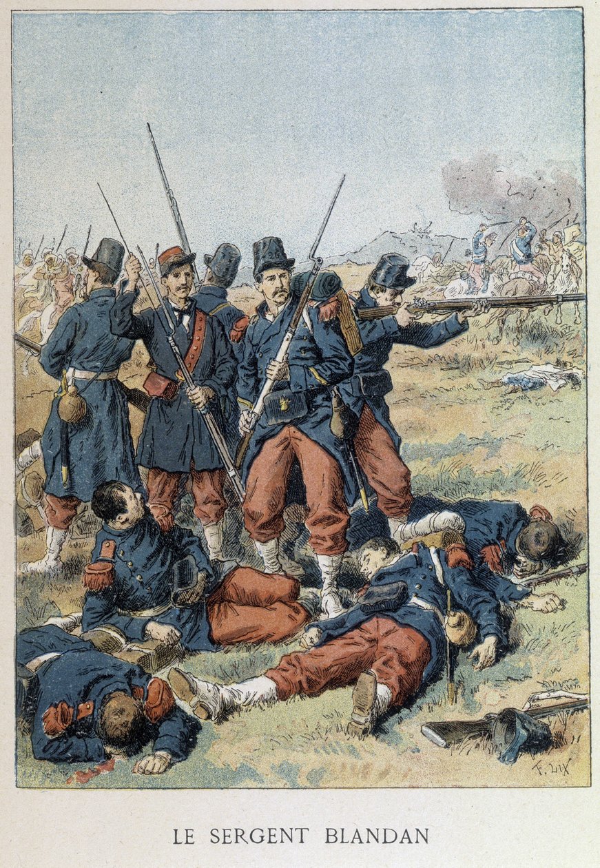 Sergeant Blandan died during the conquest of Algeria in 1842 - in Histoire de France by Unknown artist