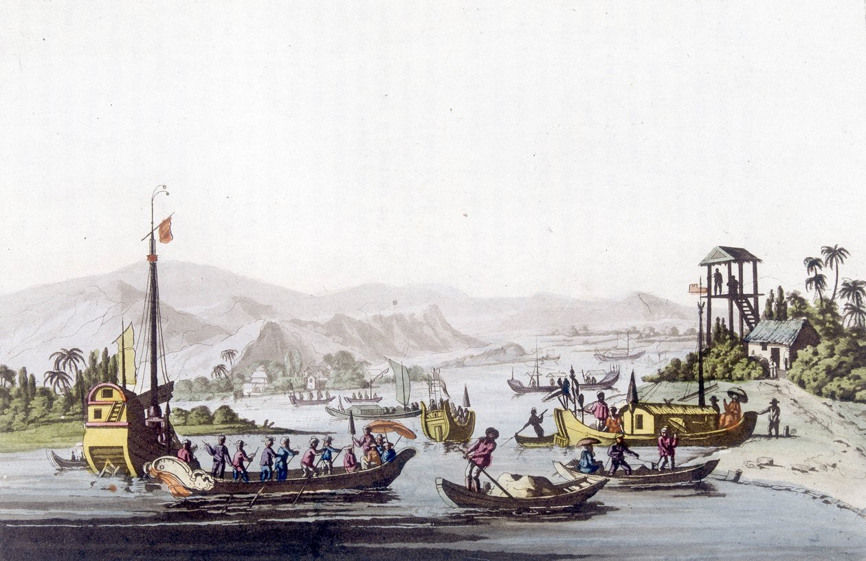 Ships from Cochinchine. Bibliotheque des arts décoratifs de Paris in “Le costume ancien et moderne” by Unknown artist